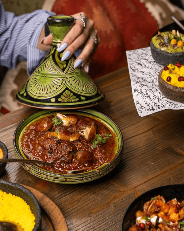 Three-course Moroccan dinner with pastilla, lamb tajine and mint tea at Palais Jad Mahal